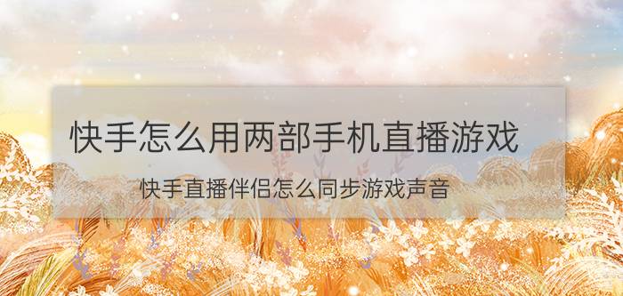 快手怎么用两部手机直播游戏 快手直播伴侣怎么同步游戏声音